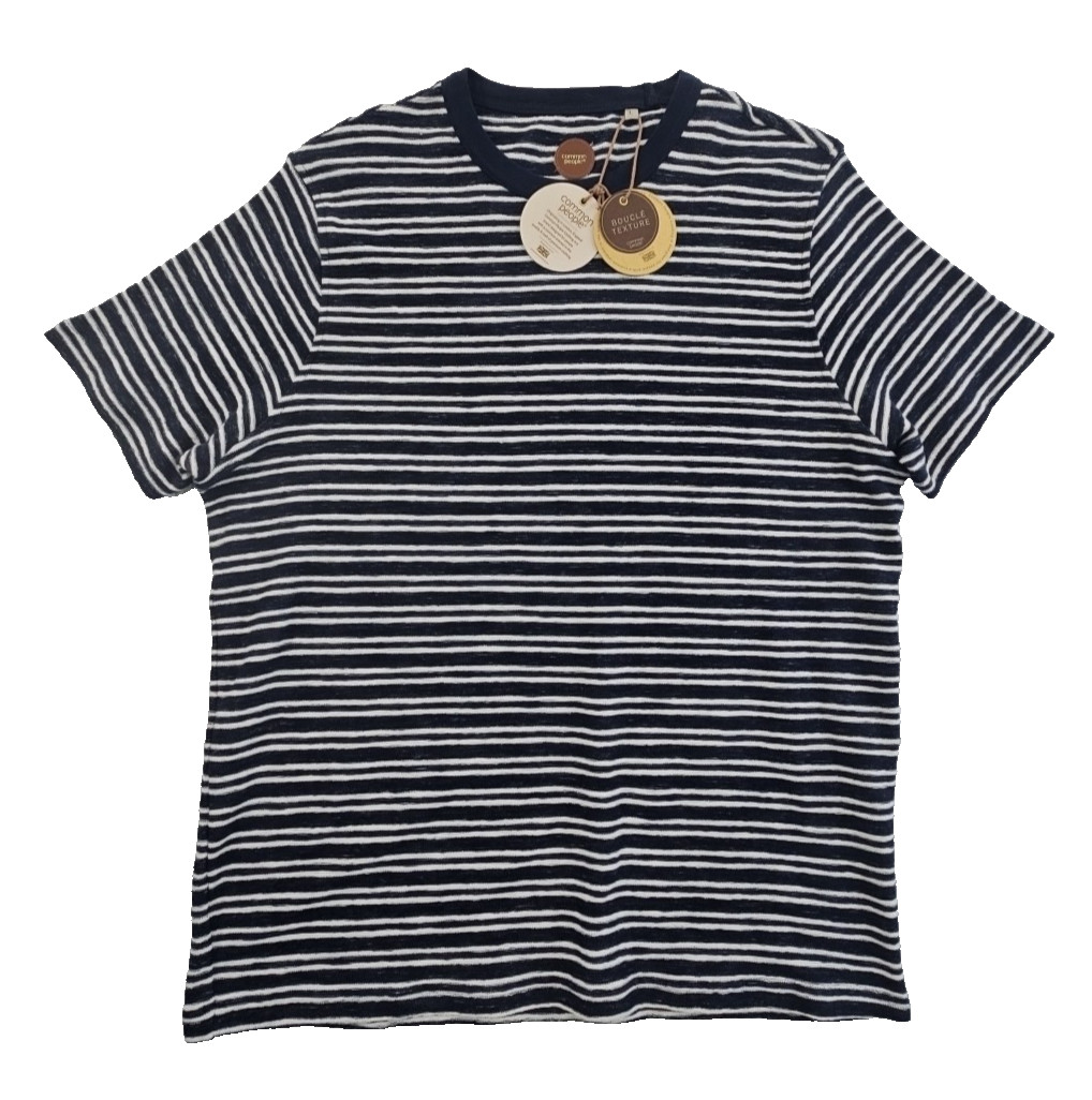 Common People T-Shirt Men’s L Navy Striped NWT Short Sleeve NEW Super Soft Crew
