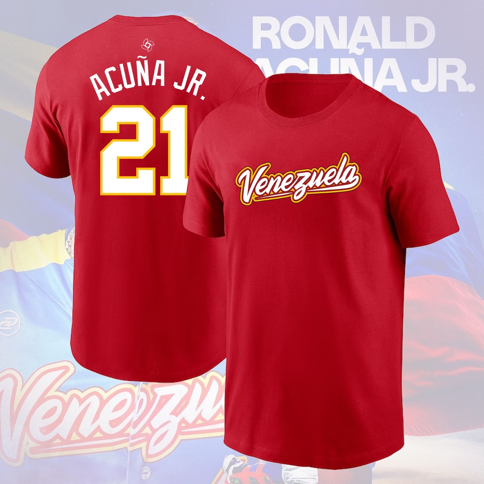 SALE - Ronald Acuna Jr. #21 Venezuela 2026 World Baseball Name & Number Gifts gallery