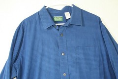 Ben Hogan Performance Mens Long Sleeve Blue Black Plaid Shirt Size XL