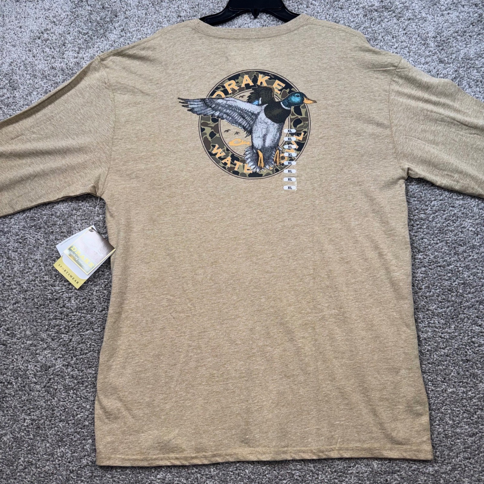 Drake Waterfowl Long Sleeve Pocket T-Shirt Men Circle Mallard Graphic Tan XL NEW gallery