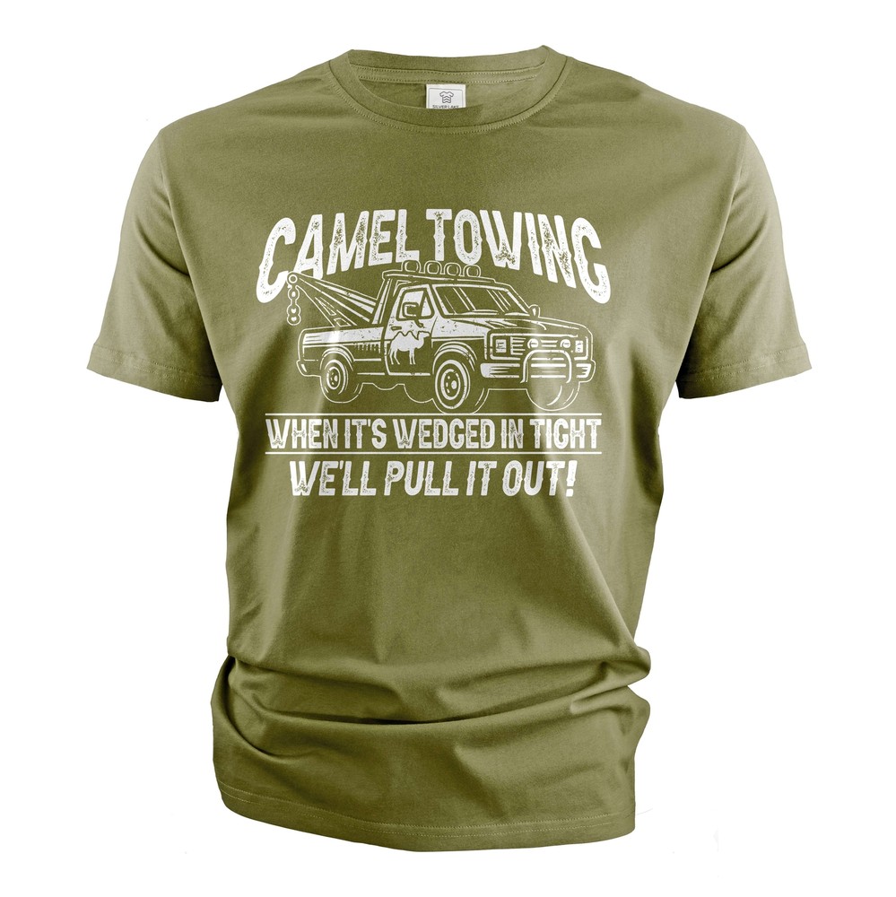 Men’s Funny Camel towing T-shirt double meaning humor humorous tee joke shirt