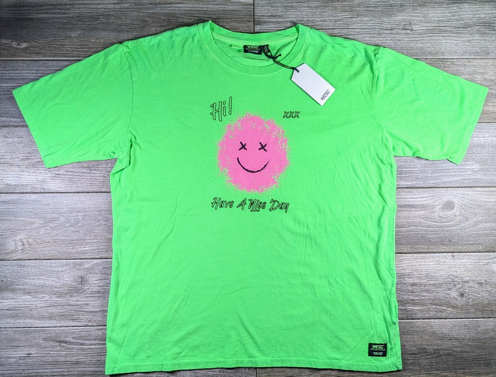 New Adult WESC “Have A Nice Day” 100% Cotton Tee Choose Your Size
