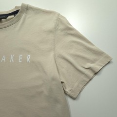 Ted Baker Mens Shirt Medium Beige Logo Graphic Tee Cotton Casual Gym Crewneck M