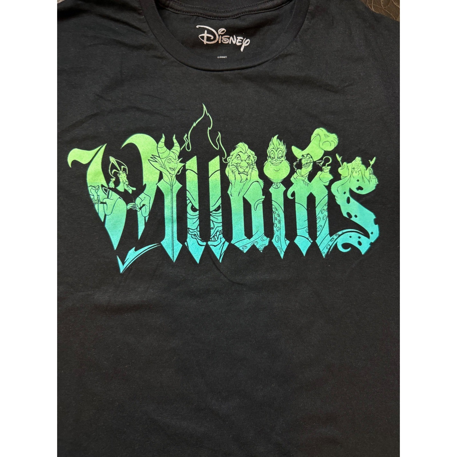 Disney Villains T Shirt Mens Large Black Green Ombre Graphic Tee gallery