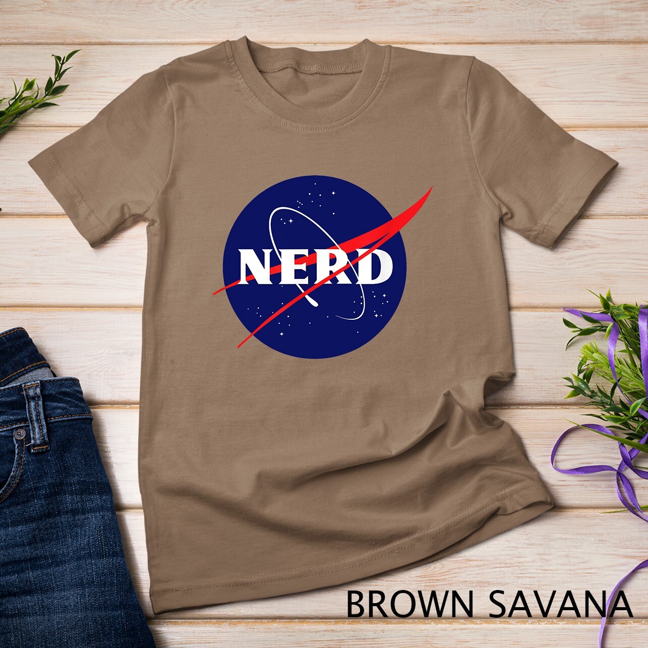 Funny NASA Nerd Logo Parody Science Astronomy Astronaut Unisex T-shirt gallery