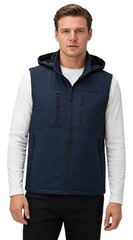 Men’s Softshell Vest Windproof Lightweight Golf Vest with Hood and Pockets Wa…