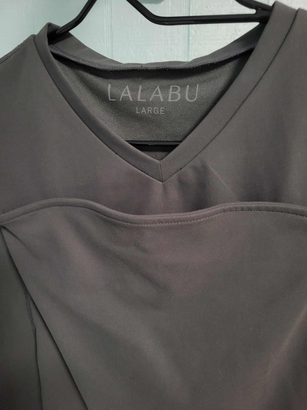 LALABU Dad Shirt Mens Size Large Gray Baby Carrier Soothing Kangaroo Pocket gallery