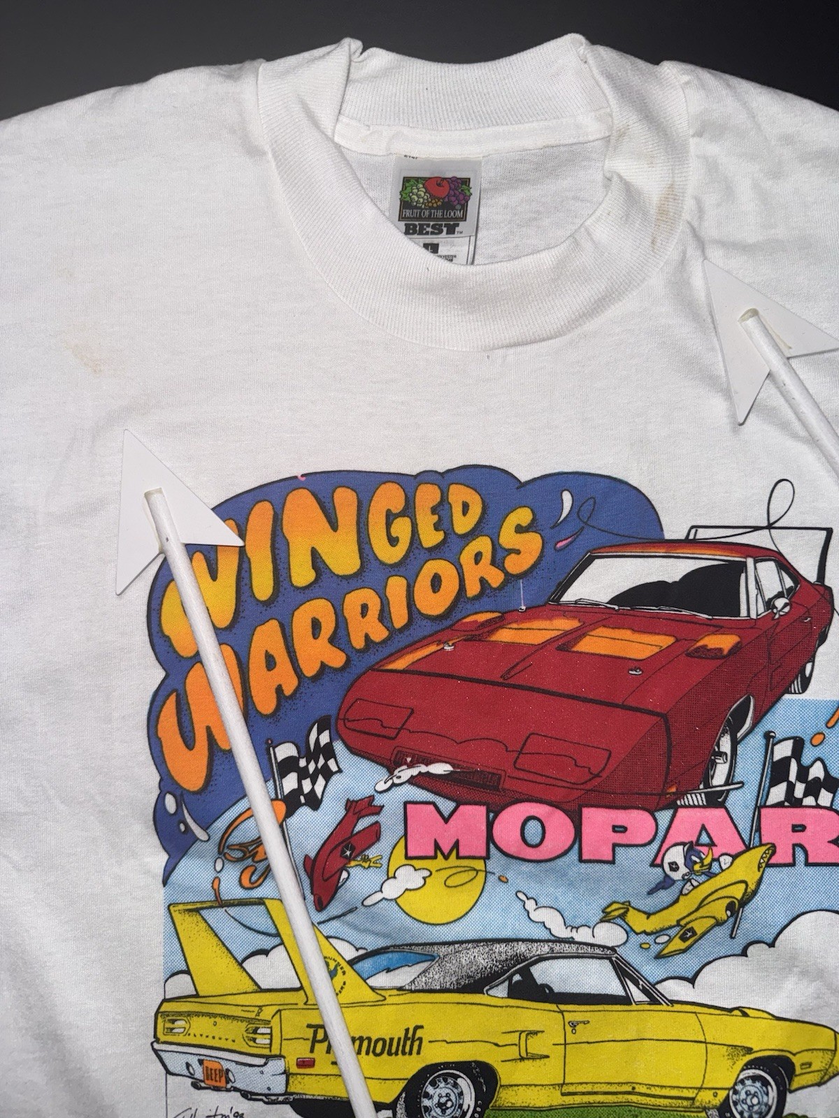 Vintage 90’s Large White NOS Mopar Winged Warriors Single Stitch. gallery