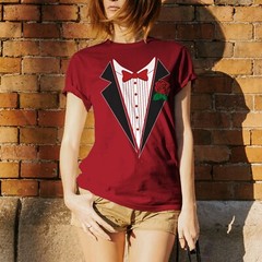 Tuxedo with Rose – Classy Formal Funny Party Bowtie T Shirt