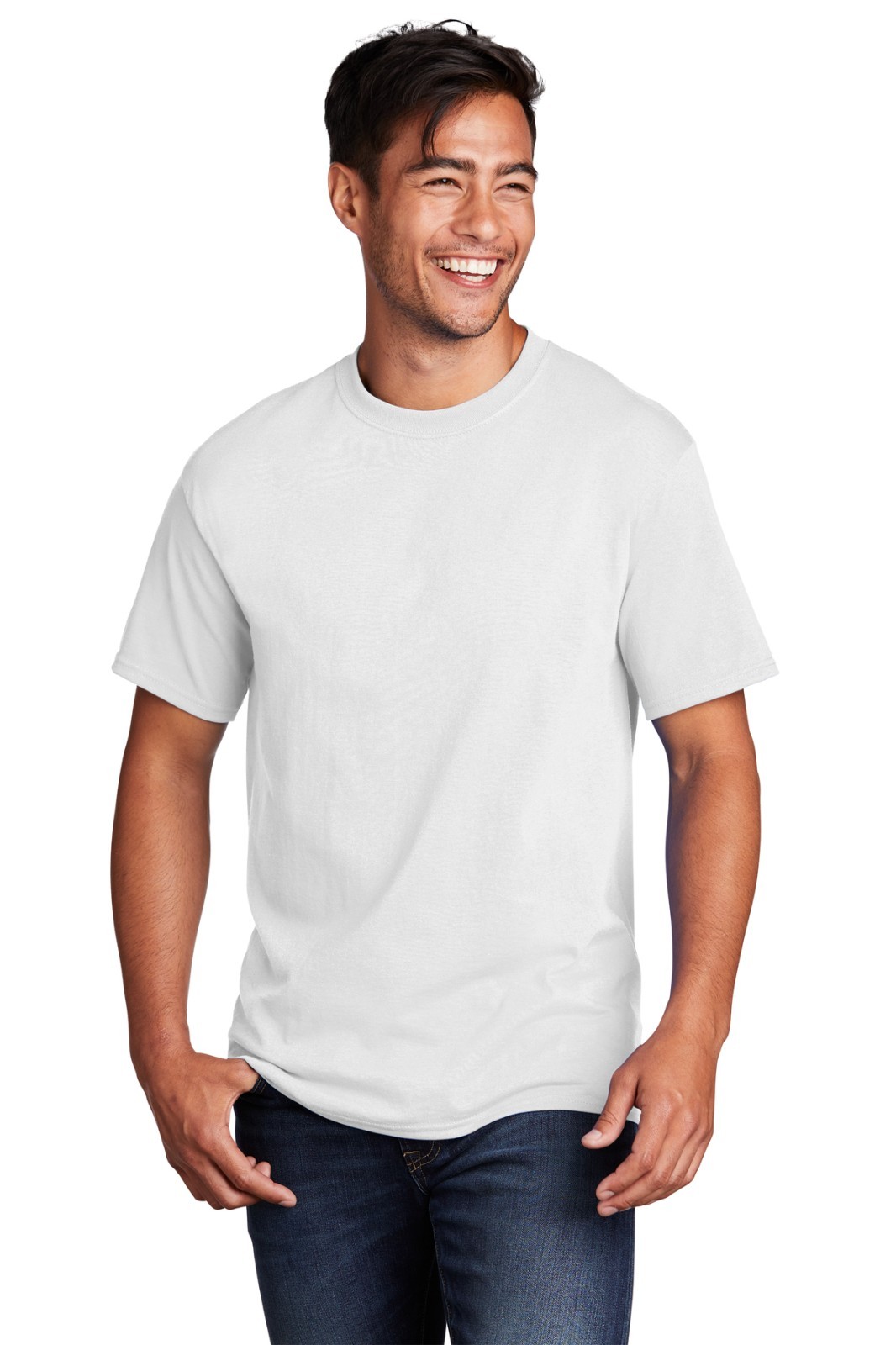Port & Company PC55 Men’s Cotton/Poly Core Blend 50/50 T-Shirt 6XL White Tee