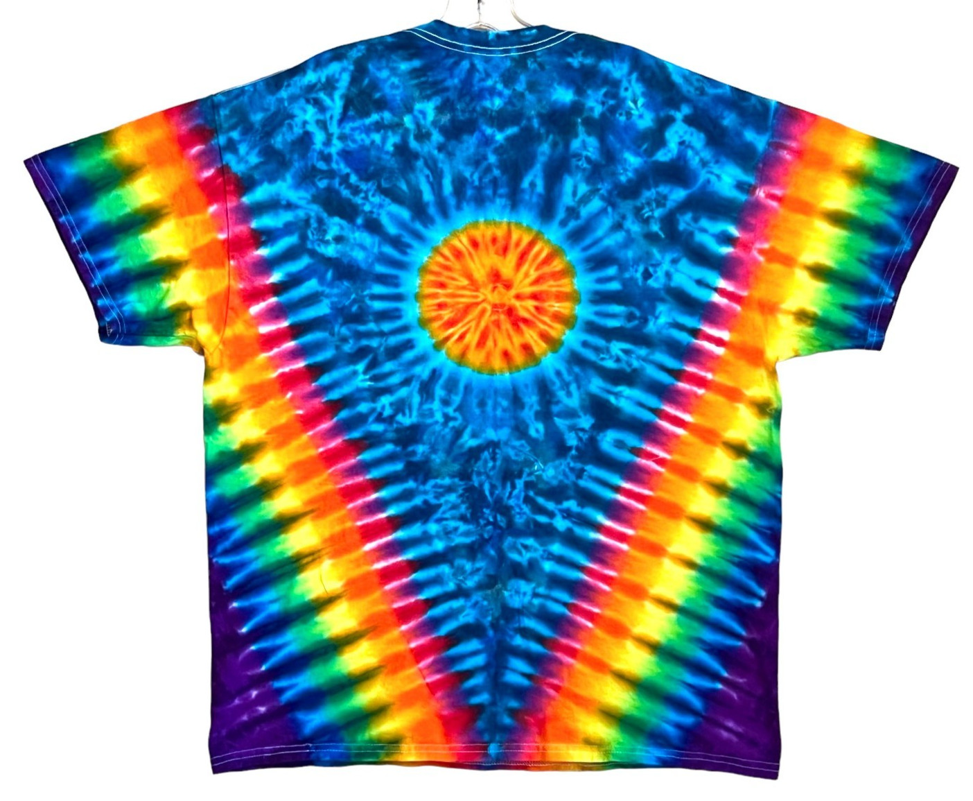 Tie Dye Shirt | Sun Rainbow V Blotter | Handmade | Unisex | Tall | Women's gallery