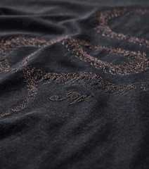 John Varvatos Men’s Metallic Coiled Snake Embroidered Graphic Crew T-Shirt Black