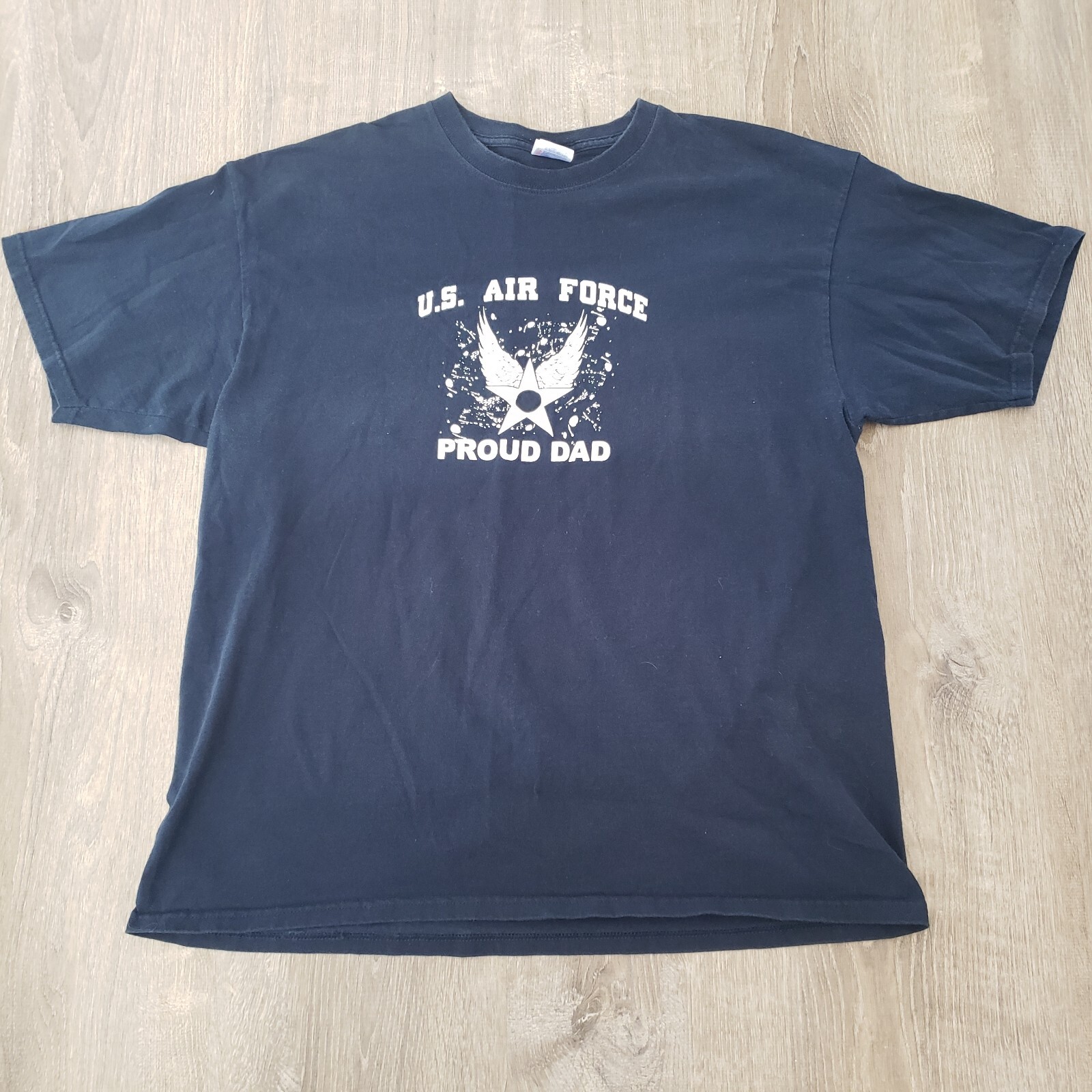 Vintage Y2K US Air Force Proud Dad Yazbek Tag Graphic Short Sleeve Shirt Size XL gallery