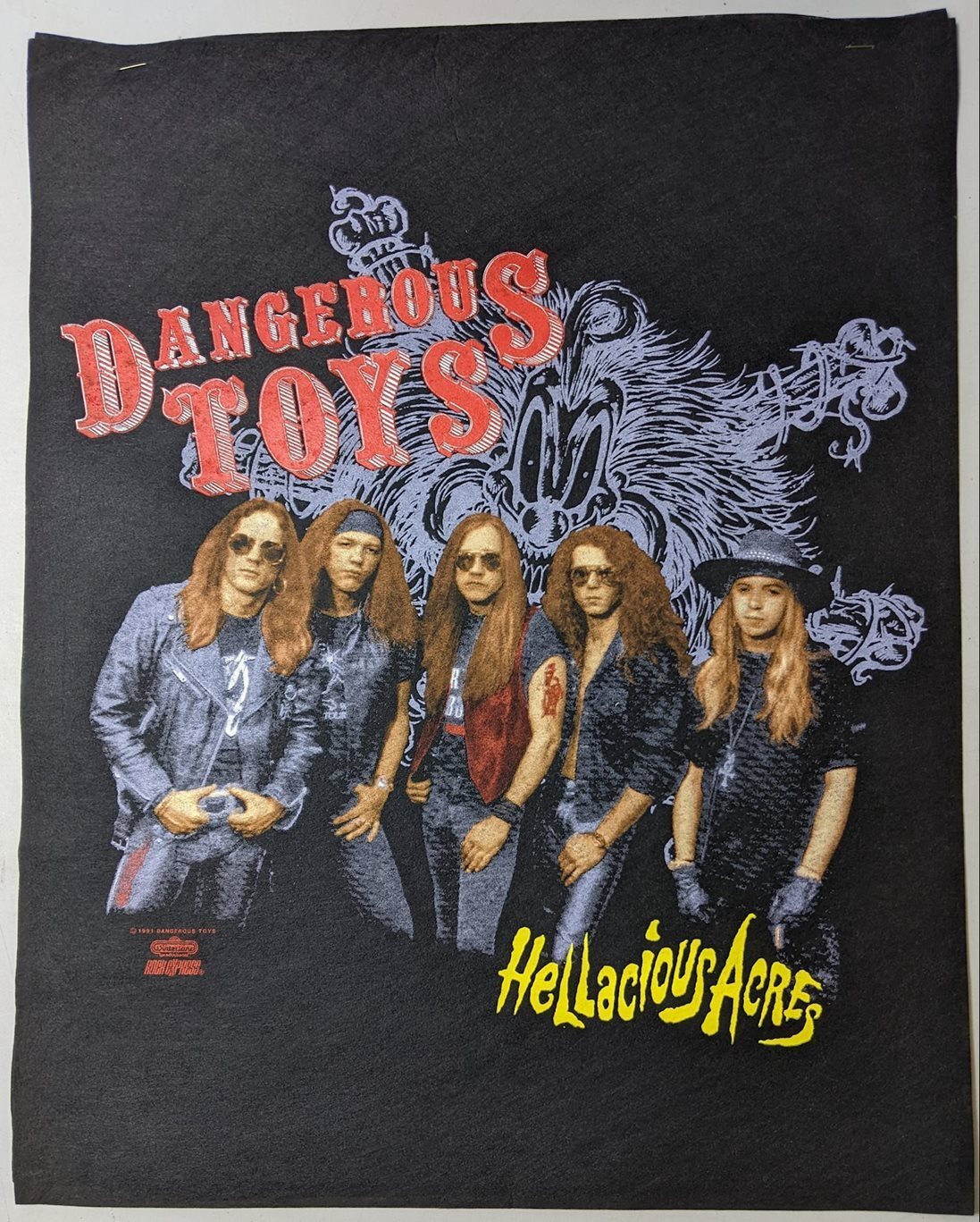1991 Vintage Dangerous Toys Hellacious Acres Tshirt Promo Proof Sample Pellon gallery