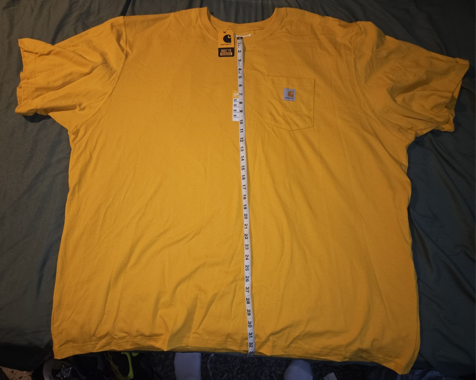 Carhartt Men's Yellow Loose Fit Heavyweight Short Sleeve Pocket Tee Shirt 5XL gallery