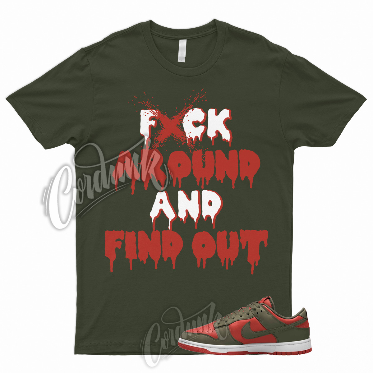 FAFO Shirt to Match Dunk Low Mystic Red Olive Cargo Khaki Rough Green Mid High 1 gallery