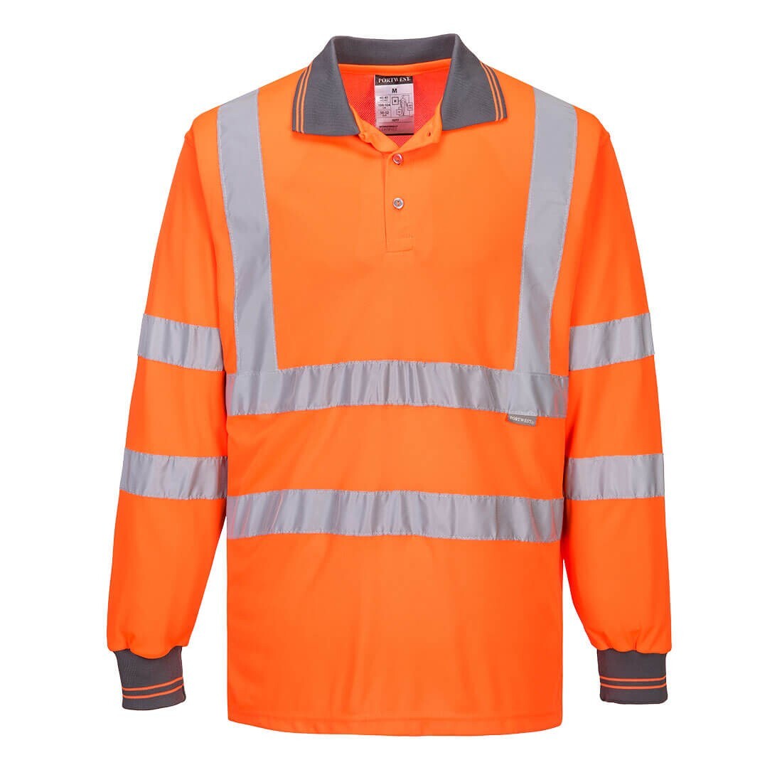 Mens Hi Vis Viz Polo Shirt Long Sleeve High Visibility Breathable Workwear Top gallery