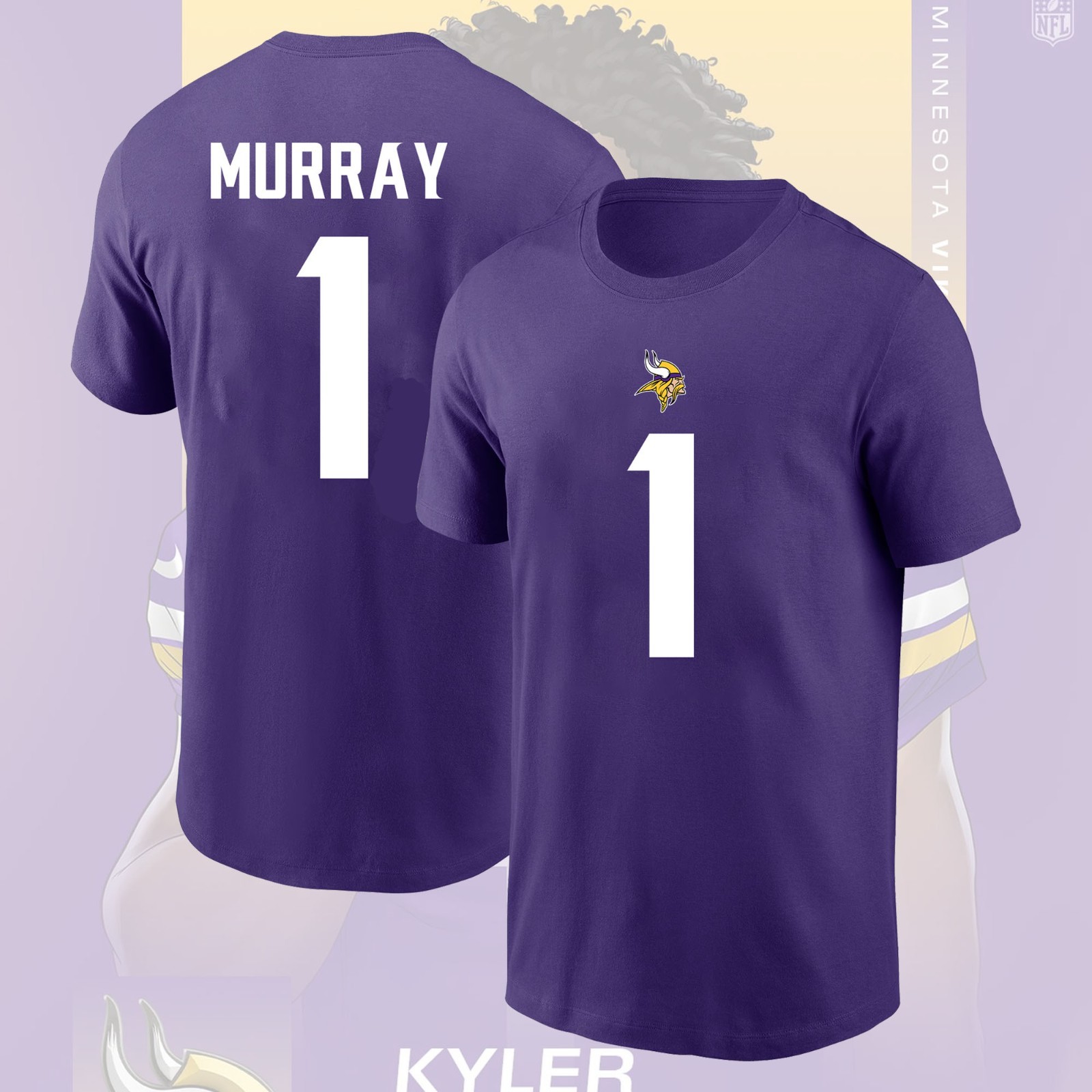 HOT SALE! Kyler Murray #1 Minnes0ta Vikings 2026 Name & Number Gift For Fans gallery