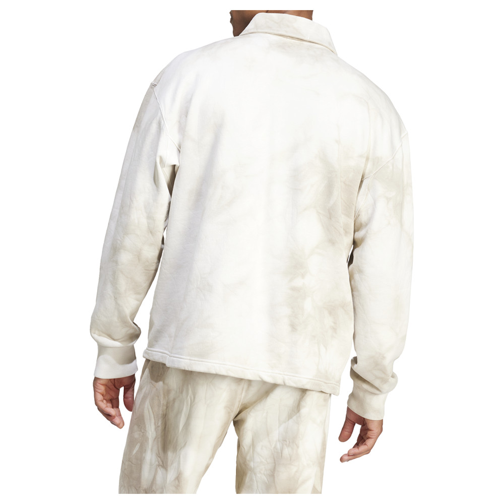 adidas All Season TieDye Long Sleeve Polo Shirt Mens Off White Casual Tops IY658 gallery