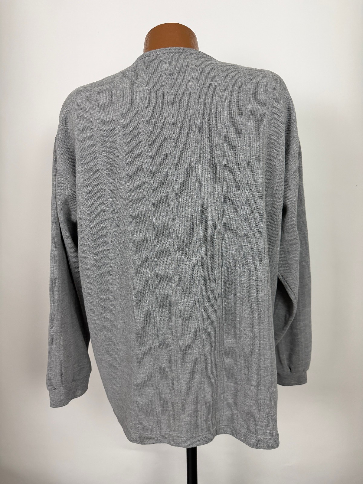 Vintage 90s Ribbed Henley Men XL Oversized Drop Shoulder Minimalist Grunge Heavy gallery