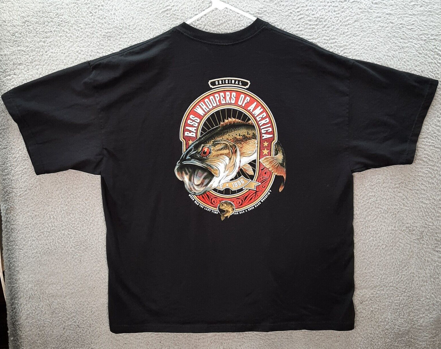Gildan Shirt Adult 2XL XXL Black Large Mouth Bass Fishing Outdoors Sportsman gallery