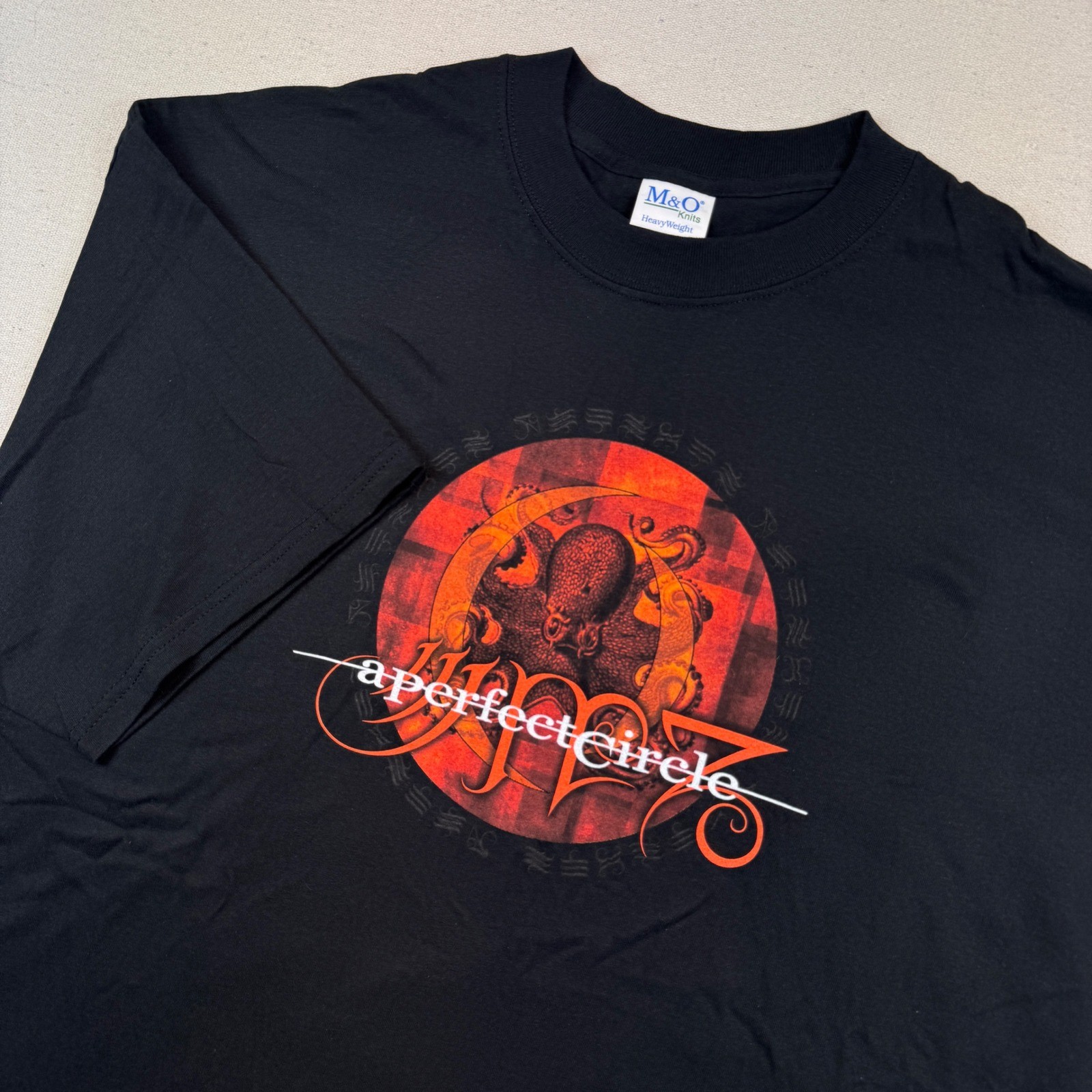 A Perfect Circle Octopus Logo Black Heavyweight Band T-Shirt Mens XXL M&O Knits gallery