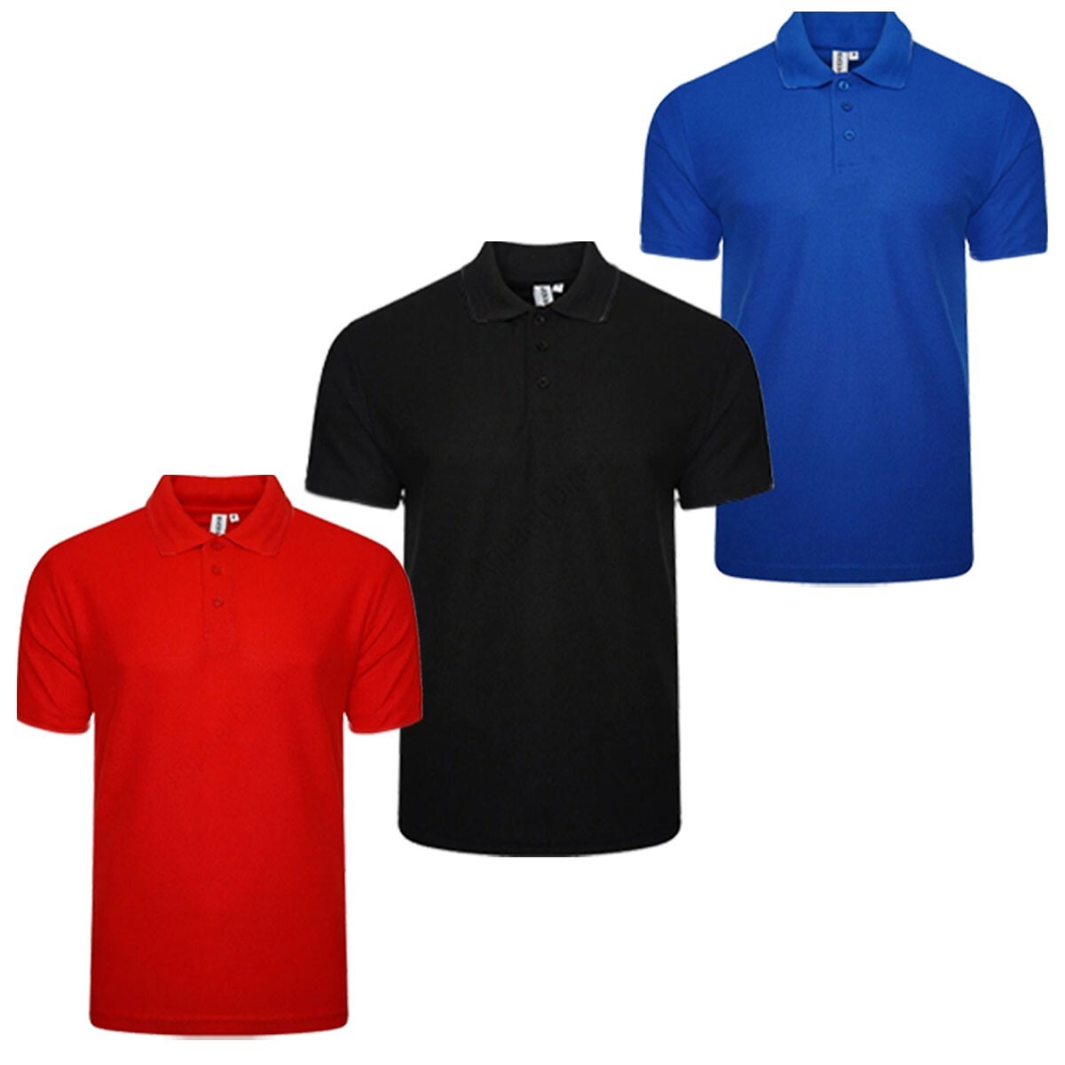 3 / 4 Pack Men's Plain T-Shirt Short Sleeve Pique Polo Tee Top Multi Set M-2XL gallery