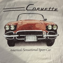 GM Official Licensed Corvette Graphic Print White Men’s T-Shirt M Crew Neck