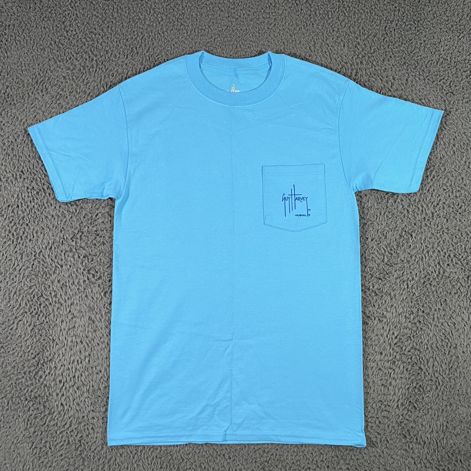 Guy Harvey By Aftco Shirt Mens Small Short Sleeve Pocket Blue Fishing gallery