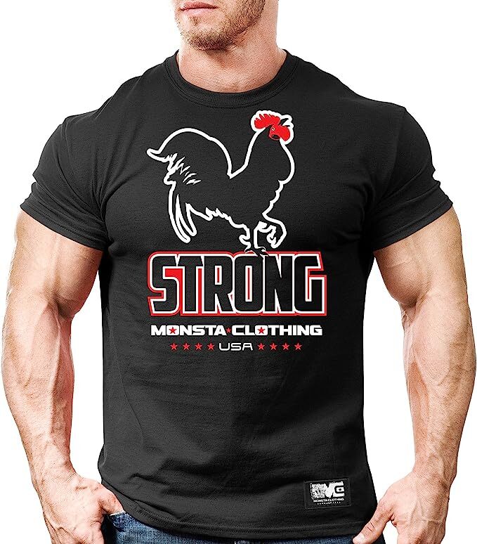 Monsta Clothing Co. Rooster Strong Mens Gym T-Shirt Bodybuilding Fitness gallery