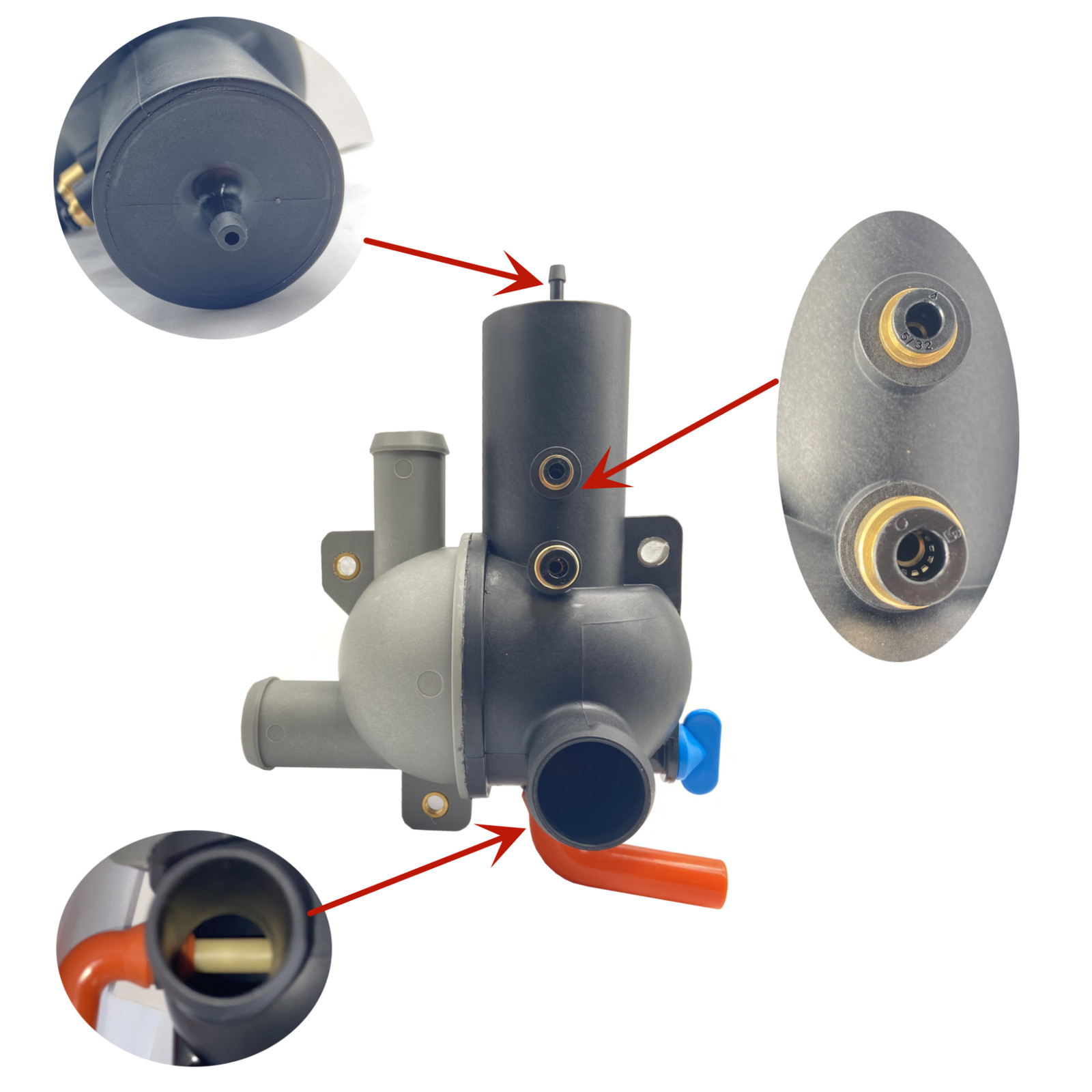 Water Distribution Housing with Air Hose 863802T2, 863444T2 Raw Water Cooled MER