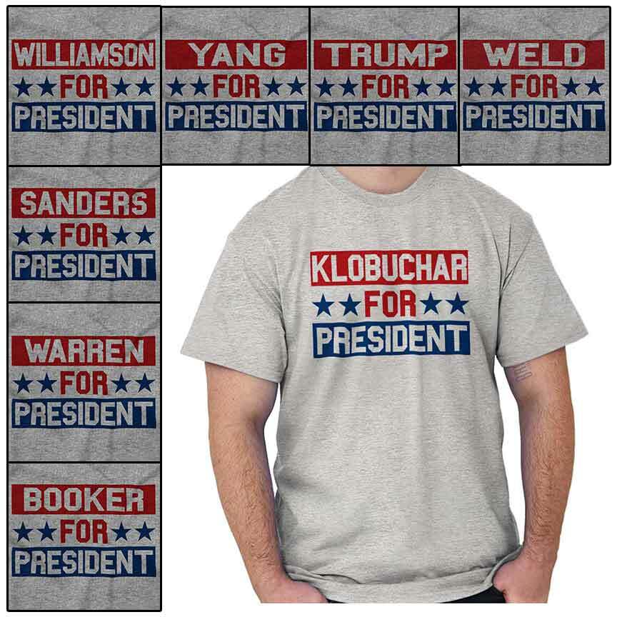 Cory Booker For President Political Voting Adult Short Sleeve Crewneck Tee