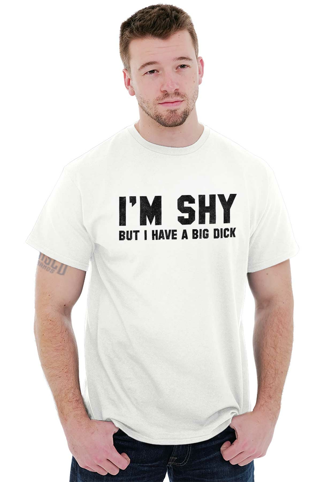 I'm Shy But I Have A Big D*** Funny Graphic Mens Short Sleeve Crewneck Tee gallery