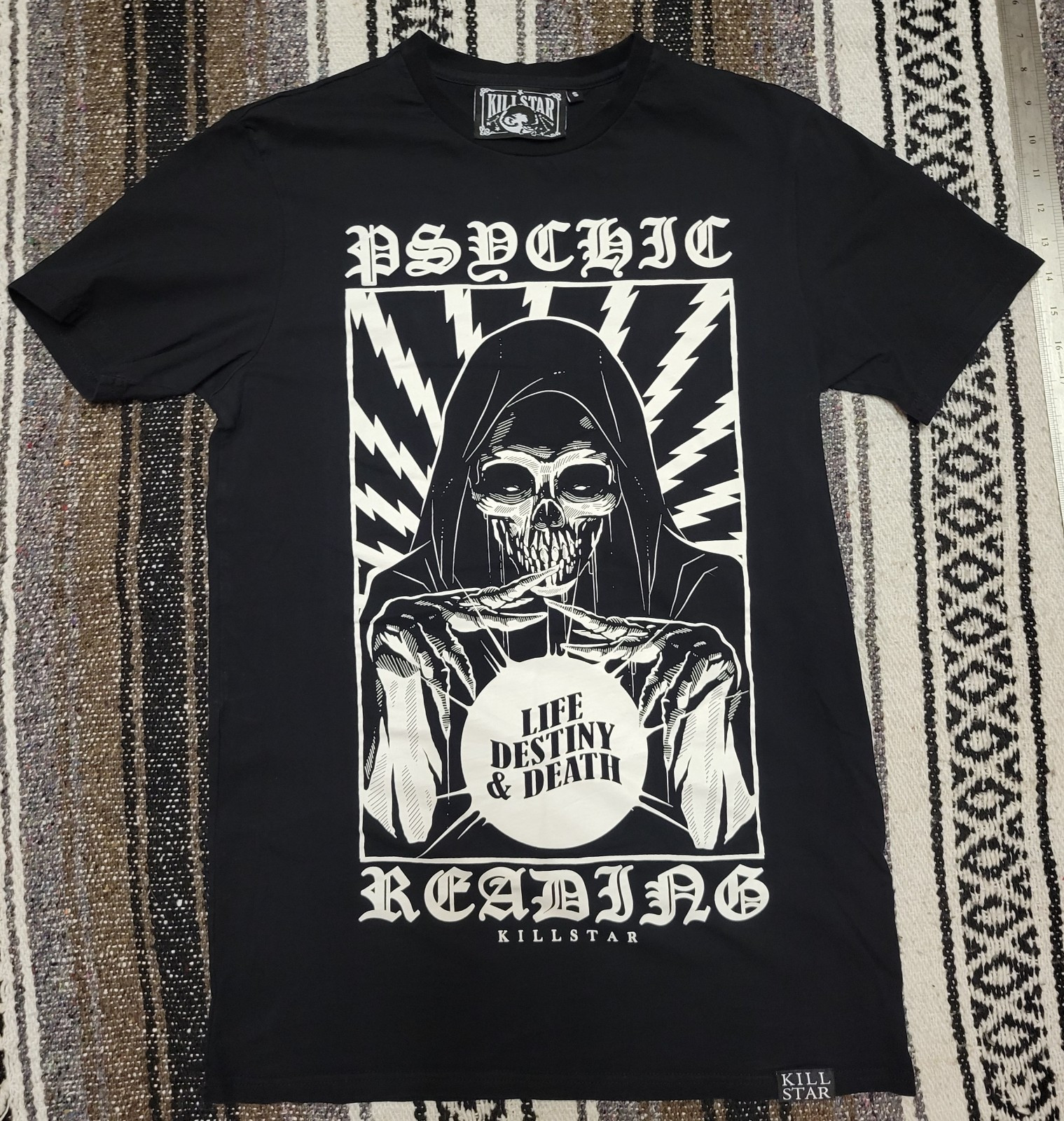 Killstar Black T-Shirt Psychedelic Life Destiny & Death Men’s Size Small