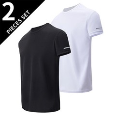 Men’s Solid Color Round Neck Short Sleeve Top 2/4/6 Piece Printed Cuffs Sports