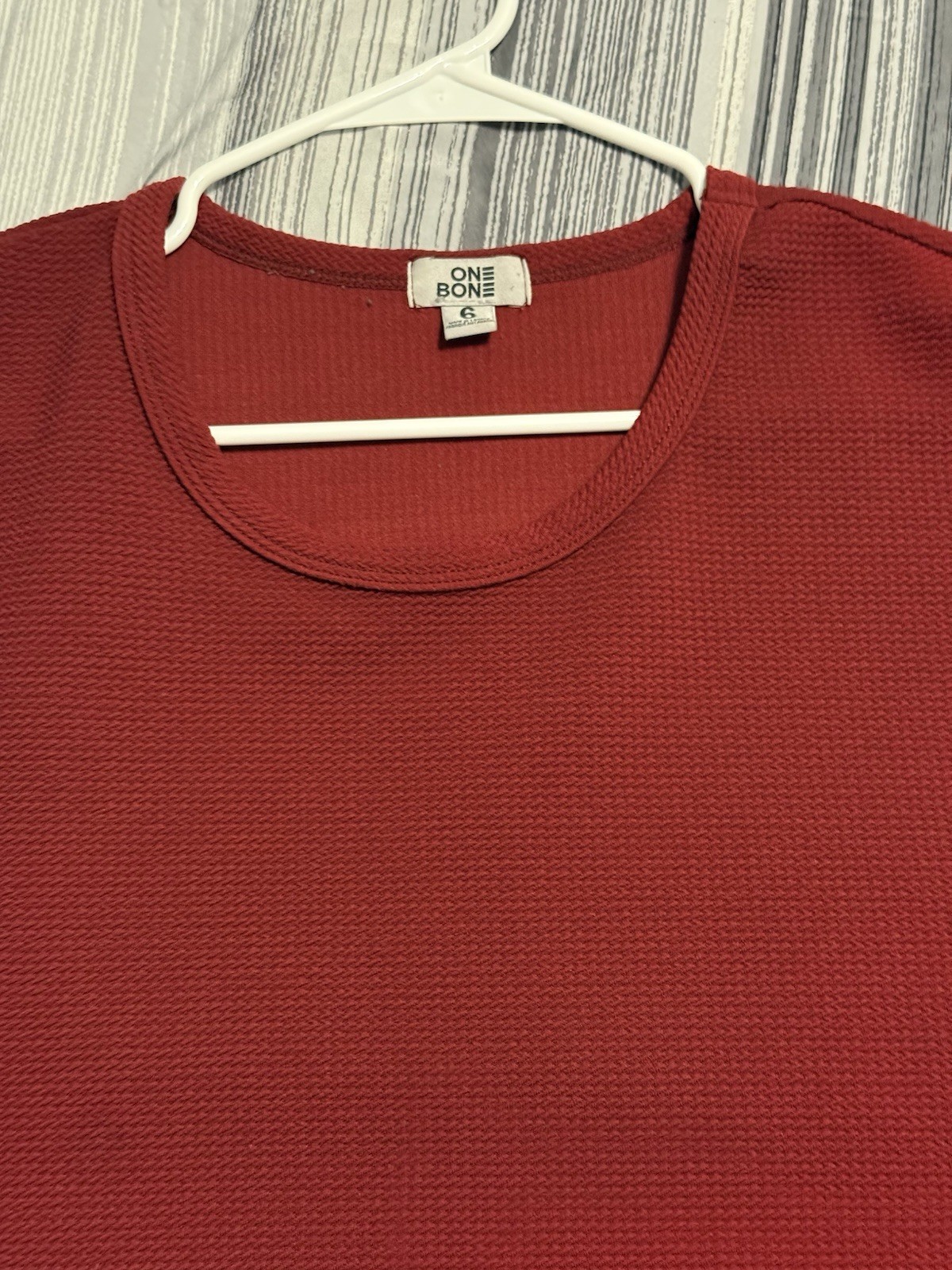 One Bone Bullet Men's 7XL Red Short Sleeve Shirt, Wrinkle-Free, Waffle Tee gallery