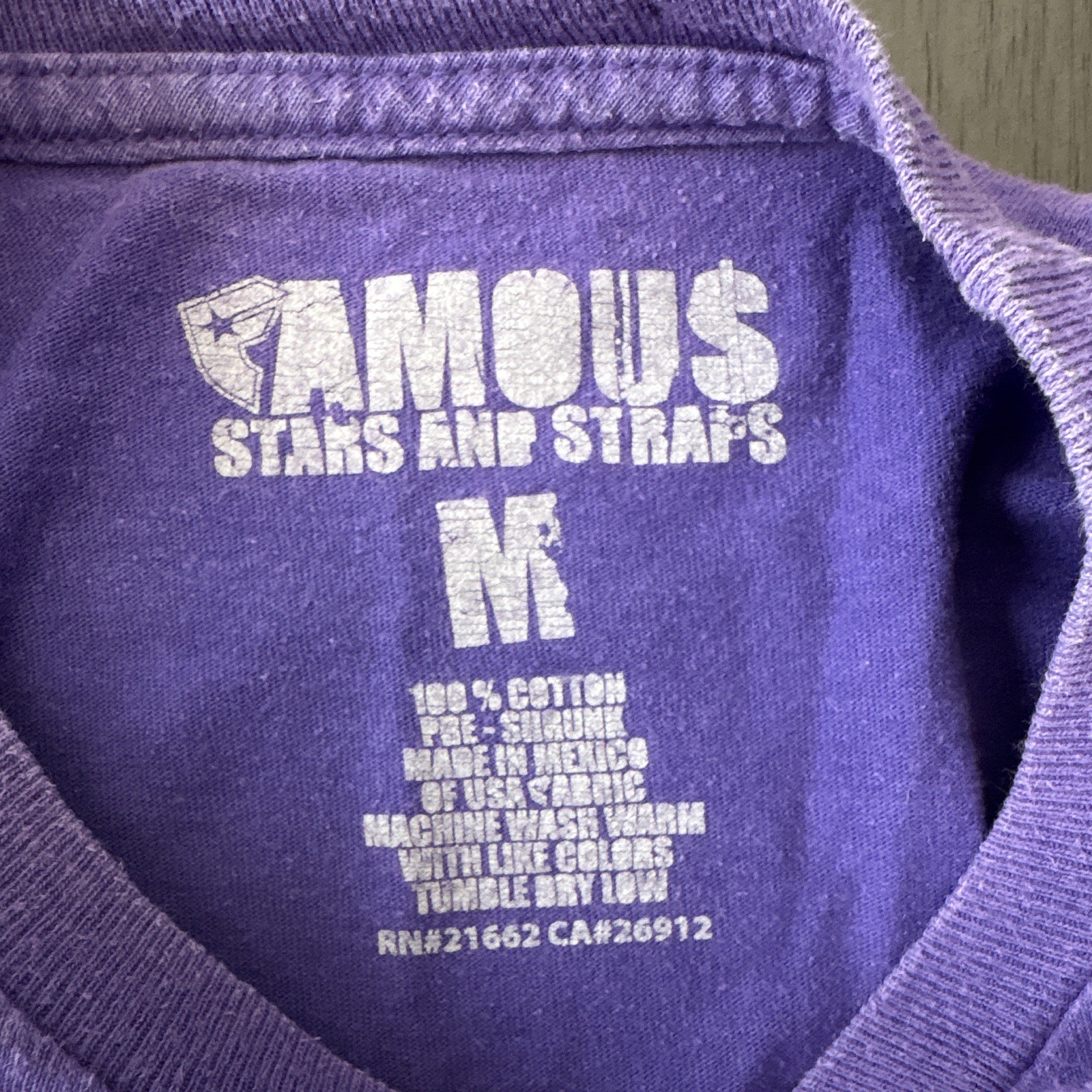 Famous Stars & Straps Purple Graphic Print Men’s T-Shirt M Cotton Crew Neck gallery