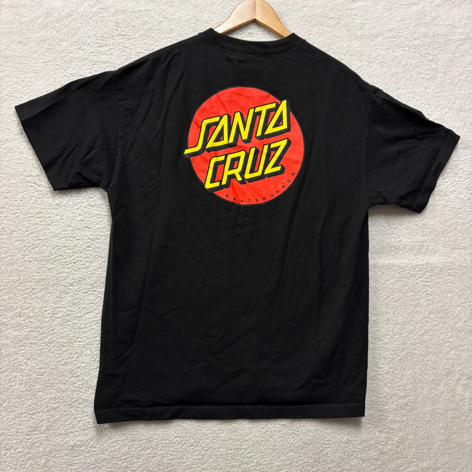 Santa Cruz Original Skateboards T Shirt Mens XL Black Classic Dot Stripe Skater gallery