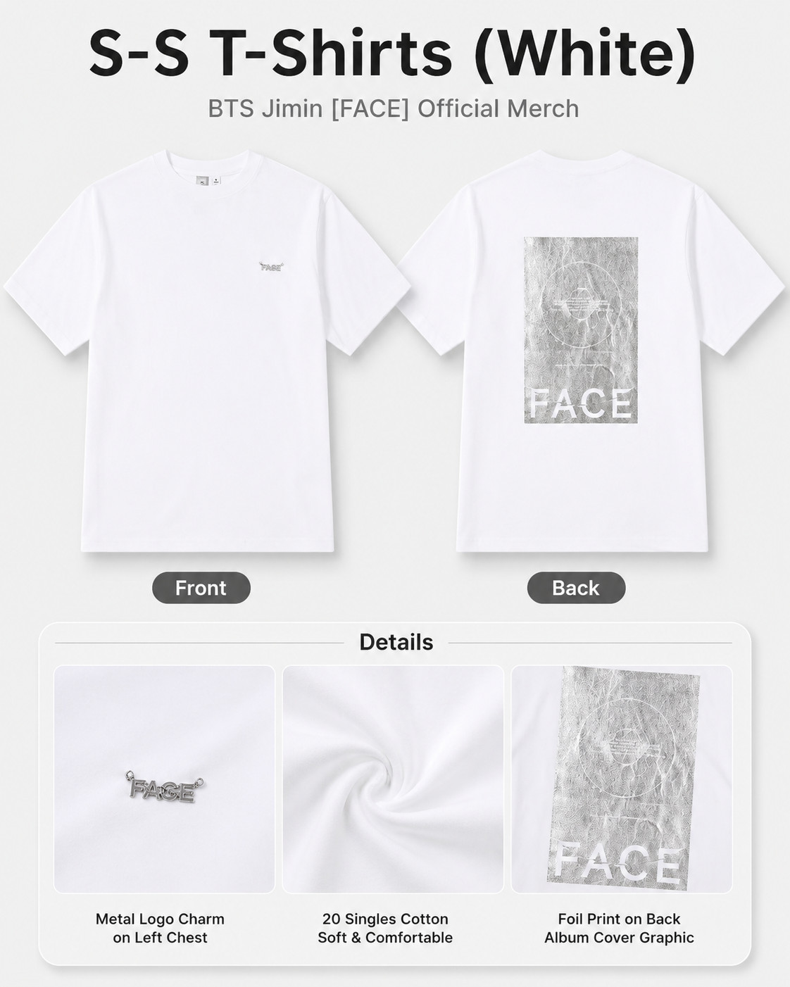 JIMIN FACE Goods - S/S T-Shirt (White) gallery