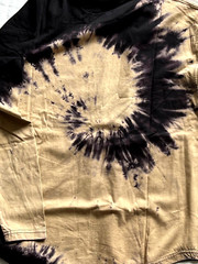 RAWGEAR Tie Dye top Size Medium M black & beige long sleeve