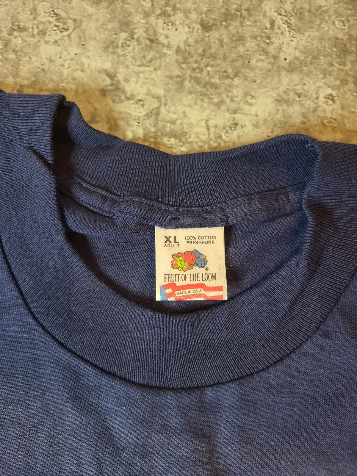 Vintage 1993 Uh Oh 7-0 T Shirt XL Fruit of the Loom Made USA Navy single stitch gallery