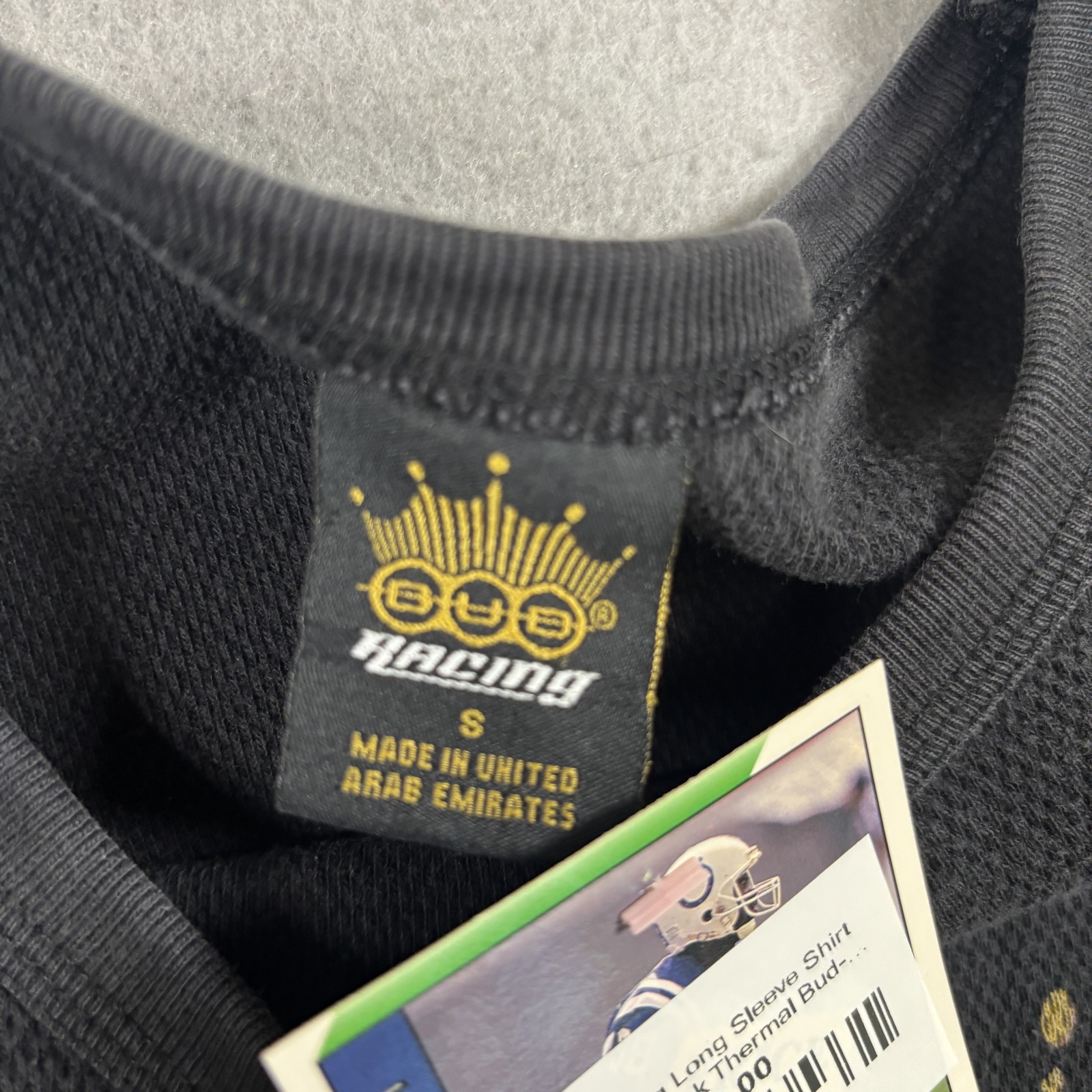 Bud Racing Long Sleeve Shirt Men's S Black Thermal Budweiser 100% Cotton gallery