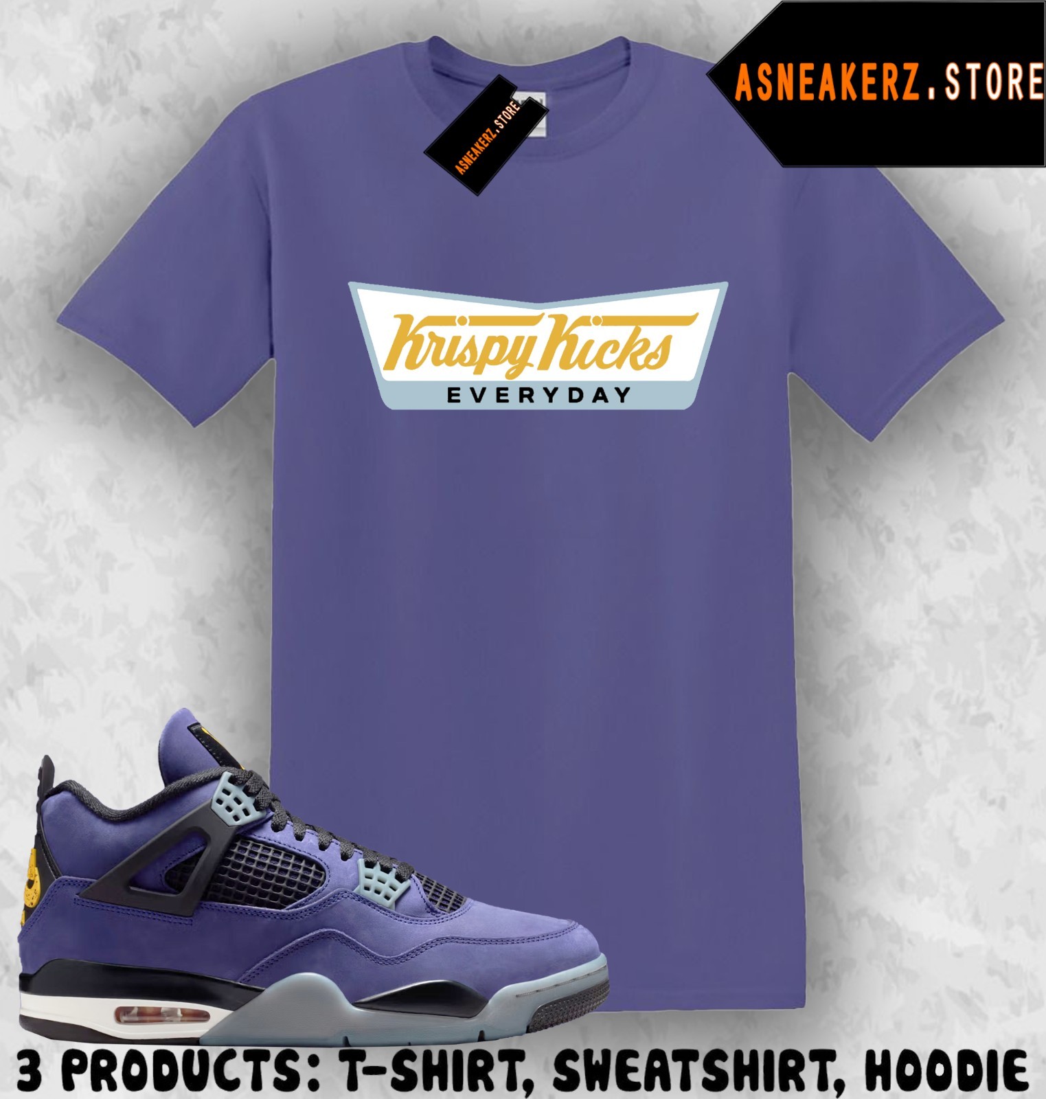Tee Shirt Matching AJ 4 Lakers Lakeshow 2026 Match Sneaker Krispy Kicks T-Shirt gallery