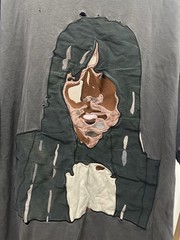 VTG Abstract Portrait Art Thrashed Distressed Grunge Worn Faded T-Shirt 5XL