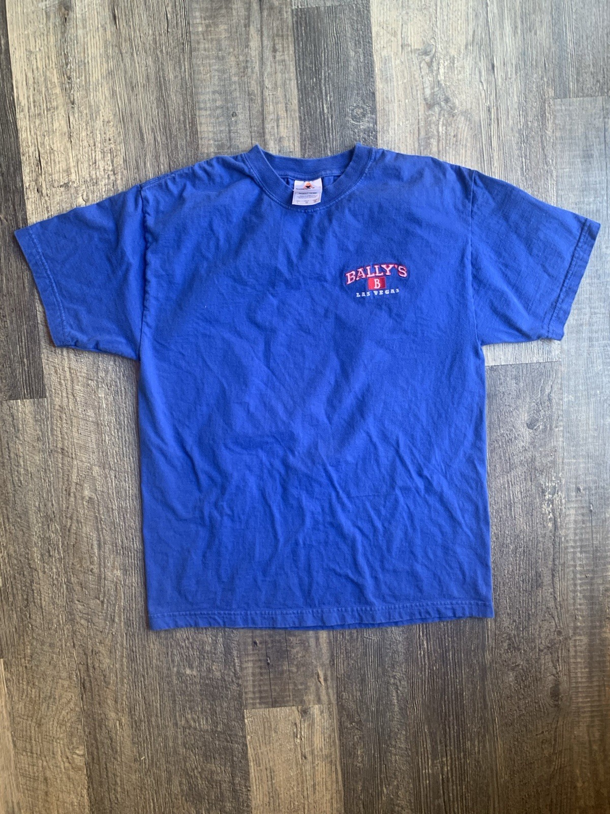 Diamond Star Mens Vintage Blue Bally's Logo Las Vegas Short Sleeves Tee Large gallery