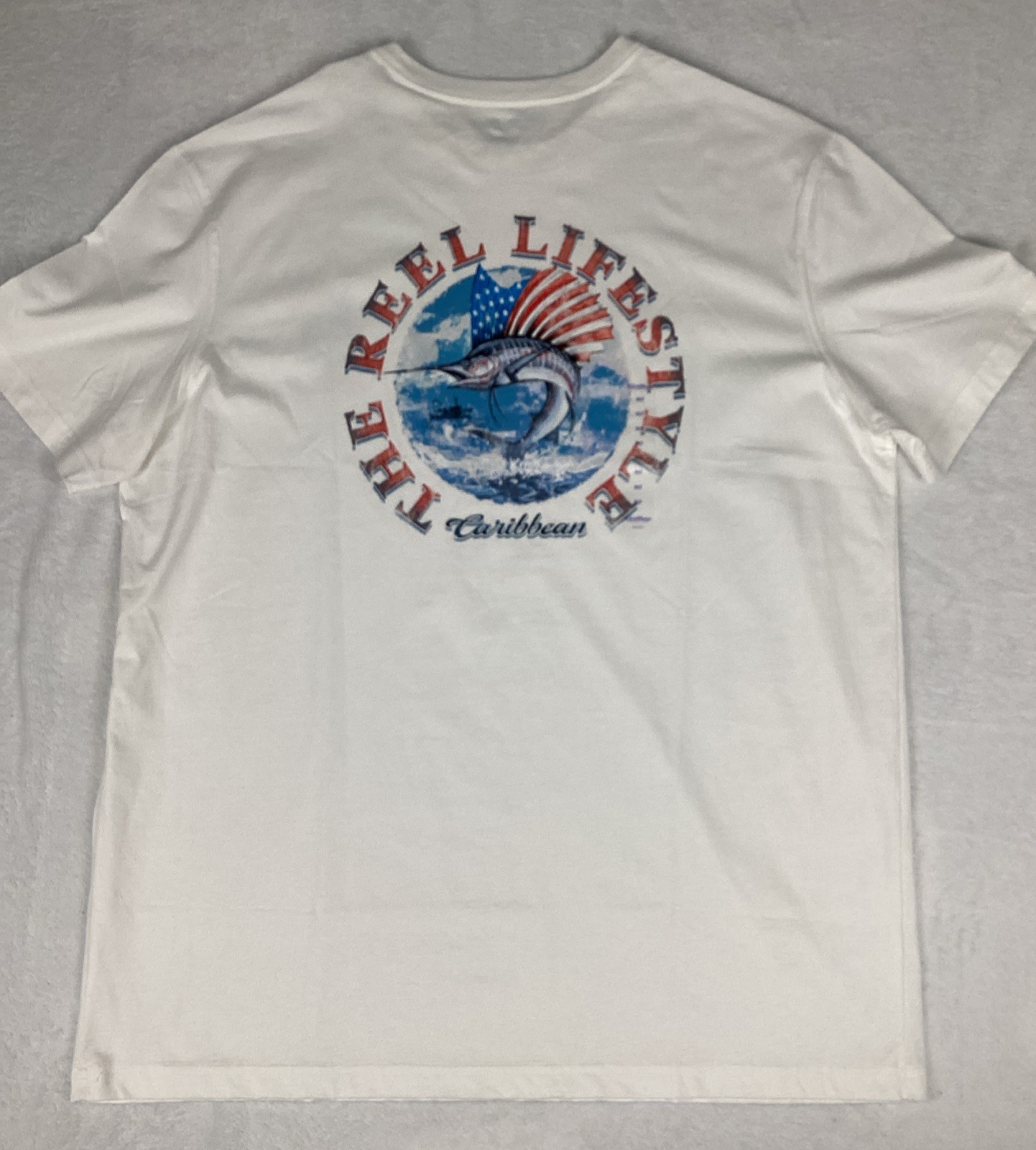 NEW Caribbean Mens Short Sleeve T Shirt Size XLT The Reel Life Style gallery
