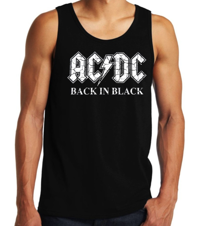 AC/DC Back in Black Rock Band Men's Black Tank Tops gallery
