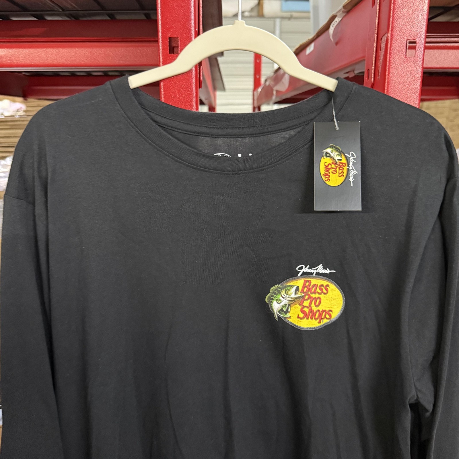 Bass Pro Shops Shirt Mens Large Black Johnny Morris Long Sleeve Tee NEW! gallery