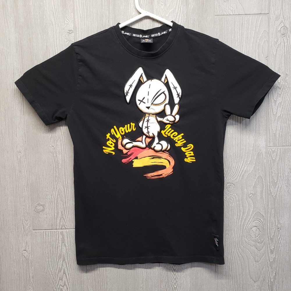 Switch Remarkable T Shirt Large Bunny Not Your Lucky Day Embroidered Limited Ed.