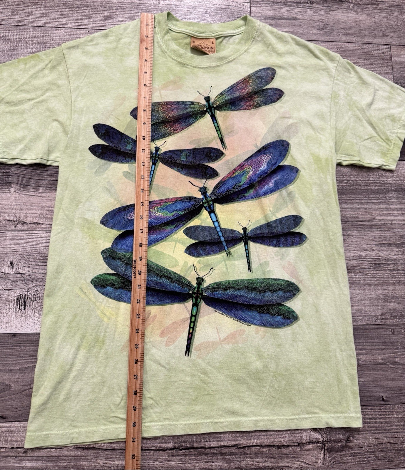 The Mountain Dragonfly Shirt Adult Large Green Tie Dye 2009 Y2K Retired Logo gallery